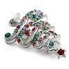 Christmas Theme Alloy Colorful Rhinestone Brooches JEWB-S022-02B-P-3