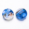 Ocean Style Flat Round Handmade Lampwork Beads LAMP-F006-13-4
