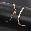 4mm Rack Plating Brass Herringbone Chain Necklaces for Women Men MAK-L044-17RG-2