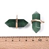Natural Green Aventurine Double Terminal Pointed Pendants G-N345-09G-3
