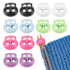 12Pcs 6 Colors Plastic & Iron Cord Locks FIND-WR0011-33-1