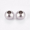 Tarnish Resistant 304 Stainless Steel Smooth Round Spacer Beads STAS-M006-01D-2