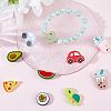 12Pcs 12 Style Food Grade Eco-Friendly Silicone Focal Beads SIL-SC0001-17-4