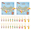 12Pcs 6 Style Alloy Enamel Icecream and Drink Charms Locking Stitch Markers HJEW-PH01625-1