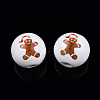 Painted Natural Wood Beads WOOD-N006-187-2