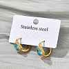 304 Stainless Steel Hoop Earrings EJEW-P309-04G-4