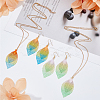 2 Sets 2 Colors Filigree Leaf Pendant Neclace & Dangle Earrings SJEW-FI0001-03-7