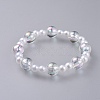Transparent Acrylic Imitated Pearl  Stretch Kids Bracelets BJEW-JB04575-01-1