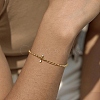 304 Stainless Steel Pave Clear Cubic Zirconia Link Chain Bracelets for Women SA-CBAABBA-07D-G-2