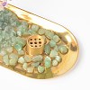Natural Amethyst Money & Rose Quartz Tree Buddha Sculpture Set Incense Burner & Natural Green Aventurine on Trays for Wealth DJEW-G027-19RG-08-4