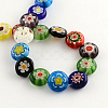 Flat Round Handmade Millefiori Glass Beads X-LK-R004-53-2