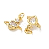 Brass Pave Clear Cubic Zirconia Charms CU-CBA6E4E-19G-D-2