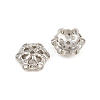 Brass Micro Pave Clear Cubic Zirconia Bead Caps CU-CBA6A75-32P-2