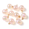 10Pcs UV Plating Acrylic Pendants FIND-YW0002-05F-1
