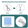 1Pc 925 Sterling Silver Pendant Cabochon Settings STER-BC0002-75B-4