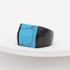 Rectangle Synthetic Turquoise Finger Ring FIND-PW0021-08F-EB-1