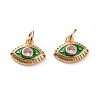 Brass Micro Pave Clear Cubic Zirconia Charms KK-C100-15G-3