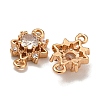Brass Cubic Zirconia Star Connector Charms KK-U037-32G-01-2