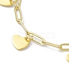 Golden 304 Stainless Steel Charm Bracelets with Brass Paperclip Chains BJEW-JB10031-04-3