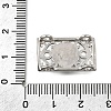 Brass Crystal Rhinestone Rectangle with Flower Multi-Strands Links KK-P306-21P-4