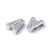 Alloy Initial Slide Charms with Grade A Rhinestones ALRI-R032-A-FF-2
