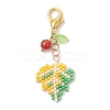 Maple Leaf Acrylic & Glass Seed & Natural Carnelian Beads Pendant Decorations HJEW-MZ00347-03-1