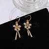 Flower Alloy Crystal Rhinestone Tassel Dangle Earrings FS-WG038B8-01-4