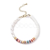 Natural Pearl & Polymer Clay Beaded Bracelet BJEW-TA00085-1
