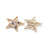 Brass Micro Pave Cubic Zirconia Pendants ZIRC-K083-003G-2