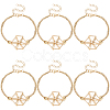 6Pcs Brass Braided Macrame Pouch Empty Stone Holder Bracelet Making BJEW-SC0001-73-1