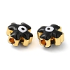 Golden Tone Brass Enamel Beads KK-E048-01G-04-3