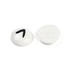 White and Black Flat Round Cartoon Resin Cabochons LS-CRES-Q009-01J-3