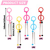 5Pcs 5 Colors Alloy & Iron Beadable Bar Keychain for DIY Crafts Jewelry Making KEYC-TA0001-28-4