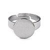 Non-Tarnish Adjustable 304 Stainless Steel Finger Rings Components STAS-F149-21P-D-2