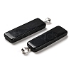 Natural Black Agate Dyed & Heated Pendants G-H289-05P-02-2