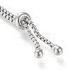 Tarnish Resistant Adjustable 304 Stainless Steel Slider Bracelet/Bolo Bracelets Making X-STAS-I153-02P-3