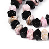 Natural Obsidian & Rhodonite Beads Strands G-N358-01A-04-4