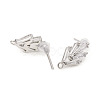 Brass Stud Earring Findings X-ZIRC-L096-16P-2