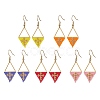 Handmade Glass Seed Beads Rhombus Dangle Earrings EJEW-MZ00542-2