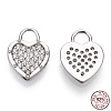 Rhodium Plated 925 Sterling Silver Micro Pave Cubic Zirconia Charms STER-T004-66P-1