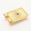 Brass Micro Pave Clear & Black Cubic Zirconia Pendants ZIRC-O036-54G-3