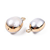Electroplate Natural Baroque Pearl Keshi Pearl Pendants PEAR-N021-11-4