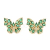 Rack Plating Brass with Cubic Zirconia Stud Earrings for Women EJEW-G394-06G-03-2