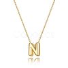 Brass Initial Pendant Box Chain Necklaces for Women FS-WG5C822-14-1