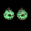 Luminous Rack Plating Alloy Resin and ABS Imitation Pearl and Porcelain Pendants ENAM-T091-69-3