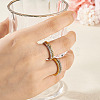 2Pcs 2 Colors Alloy with Crystal Rhinestone Finger Rings RJEW-TADJ0001-01E-7