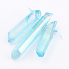 Electroplated Natural Quartz Crystal Graduated Beads Strands LS-G-P315-A07-2