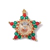 Christmas Glass & Seed Bead Woven Pendants PALLOY-MZ00261-1