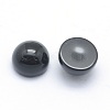 Natural Dyed & Heated Black Agate Cabochons G-P393-R02-6mm-2