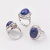 Natural Lapis Lazuli Finger Rings RJEW-P122-18-1
